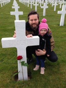 Yuri and his daughter Nora at one of the graves he adopted.